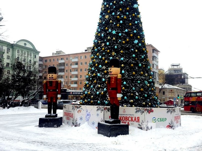 Новогоднюю ель установили на площади Горького в Нижнем Новгороде - фото 1