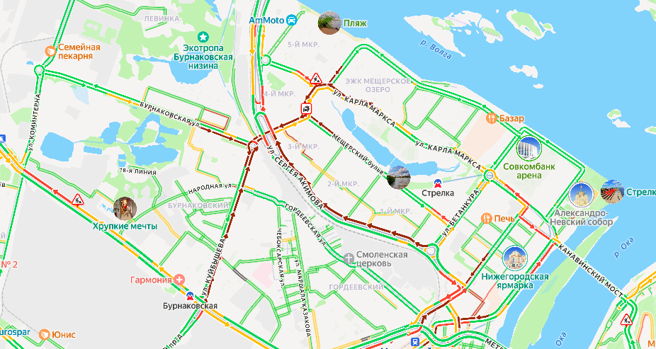 Жуткие пробки сковали выезды из Нижнего Новгорода в пятницу — карта - фото 2