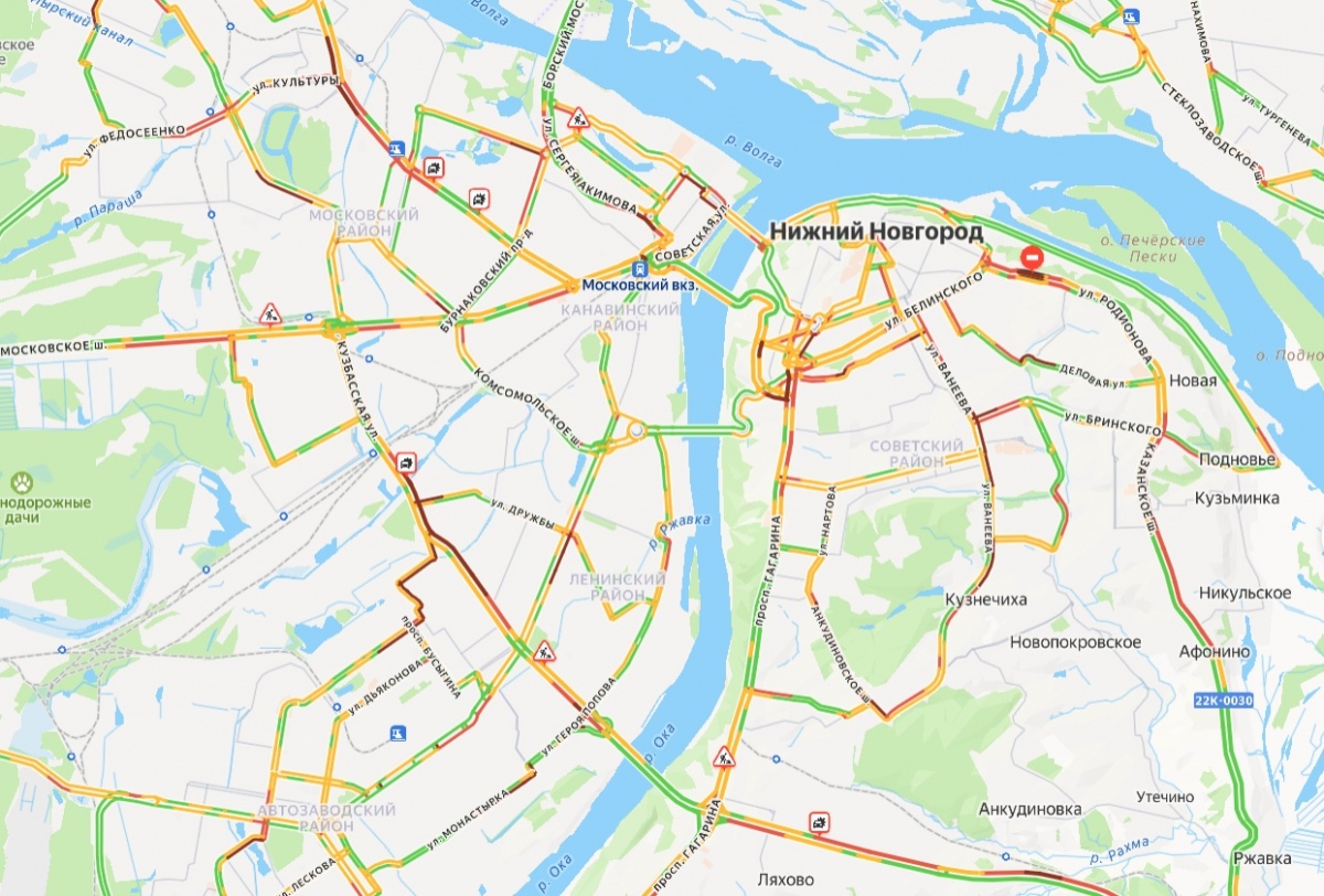 Жуткие пробки снова сковали Нижний Новгород утром 29 января - фото 1