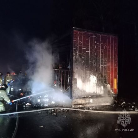 Грузовик с посудой из стекла загорелся на трассе М-7 в Нижегородской области  - фото 3