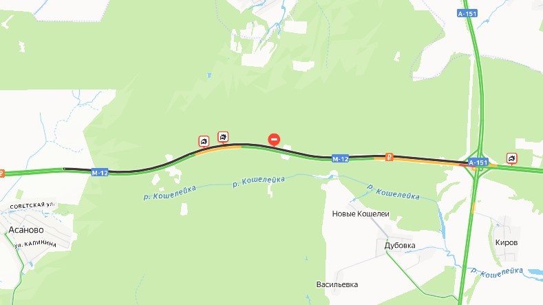 Трасса перекрыта: нижегородцев предупредили о ДТП на М-12 - фото 1