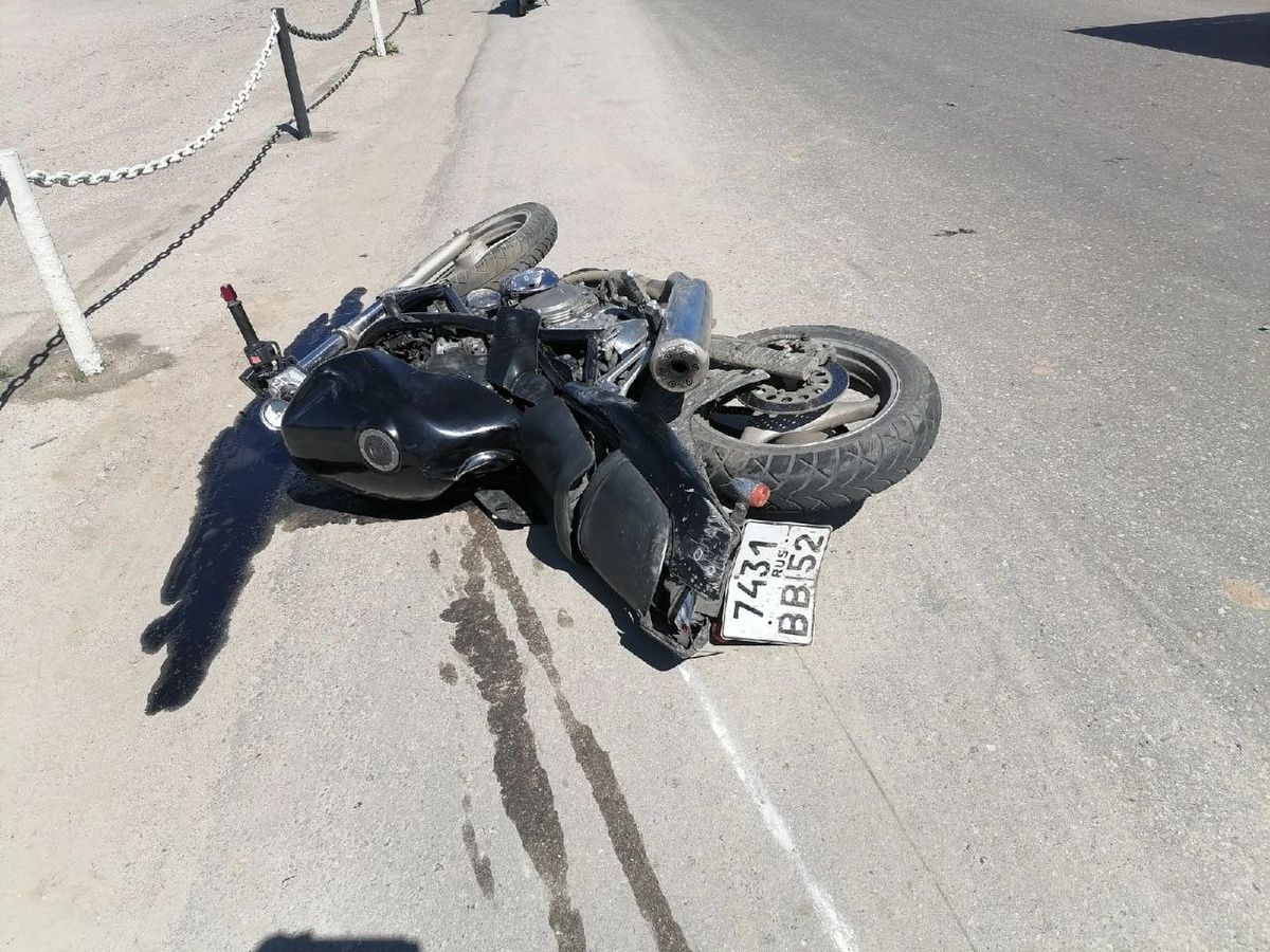 Мотоциклист столкнулся с иномаркой в Арзамасе
