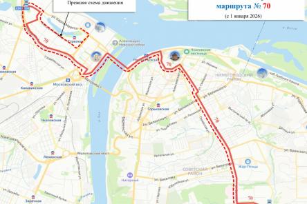 Маршрут нижегородского автобуса № 70 сократят с 1 января